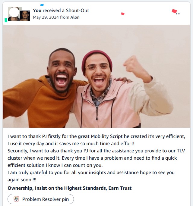 Additional team feedback on Mobility Maximized